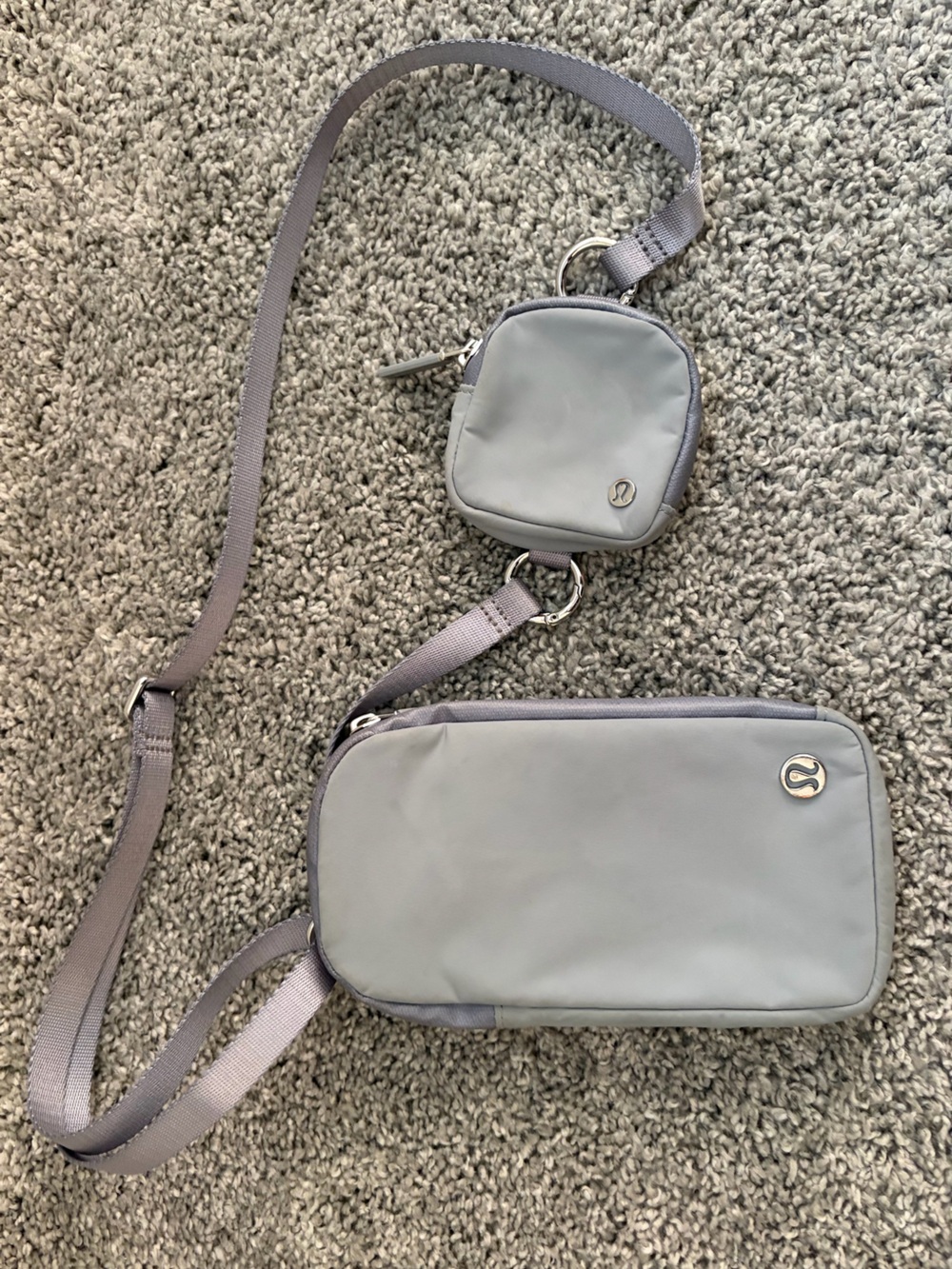 lululemon athletica Light Gray Crossbody Phone Bag with Mini Coin Pouch